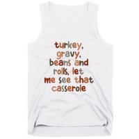 Turkey Gravy Beans And Rolls Let Me See That Casserole Tank Top