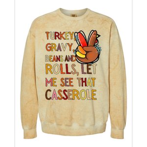 Turkey Gravy Beans And Rolls Let Me See That Casserole  Colorblast Crewneck Sweatshirt