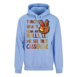 Turkey Gravy Beans And Rolls Let Me See That Casserole  Unisex Surf Hoodie