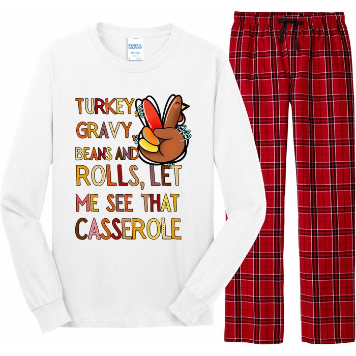 Turkey Gravy Beans And Rolls Let Me See That Casserole  Long Sleeve Pajama Set