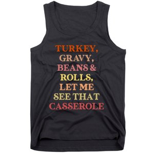 Turkey Gravy Beans And Rolls Let Me See That Casserole Tank Top