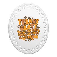 Turkey Gravy Beans And Rolls Let Me See That Casserole Ceramic Oval Ornament