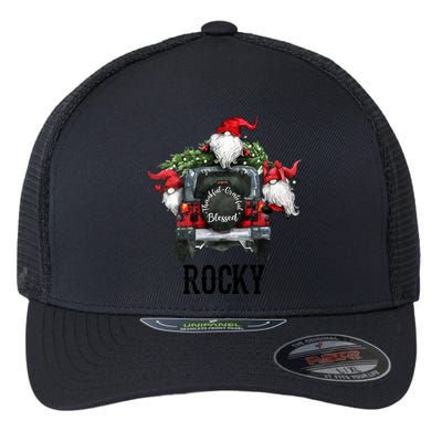 Thankful Grateful Blessed Rocky Grandpa Gift Flexfit Unipanel Trucker Cap