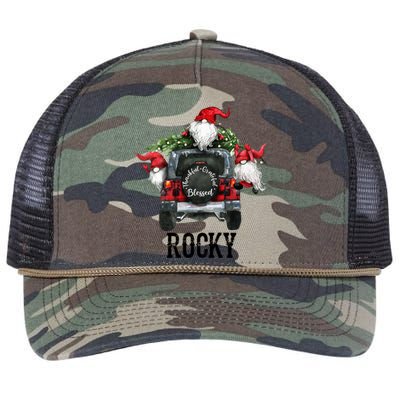 Thankful Grateful Blessed Rocky Grandpa Gift Retro Rope Trucker Hat Cap