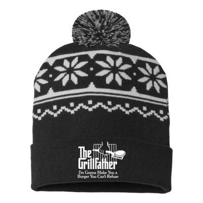 The Grillfather Bbq Grilling Burger USA-Made Snowflake Beanie