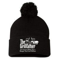 The Grillfather Bbq Grilling Burger Pom Pom 12in Knit Beanie