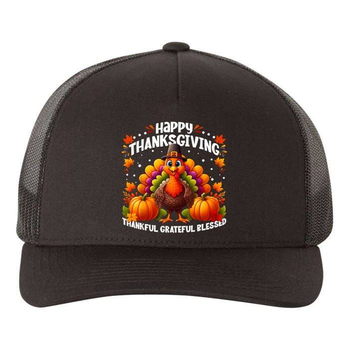 Thankful Grateful Blessed Happy Thanksgiving Turkey Women Yupoong Adult 5-Panel Trucker Hat