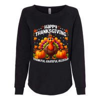 Thankful Grateful Blessed Happy Thanksgiving Turkey Women Womens California Wash Sweatshirt