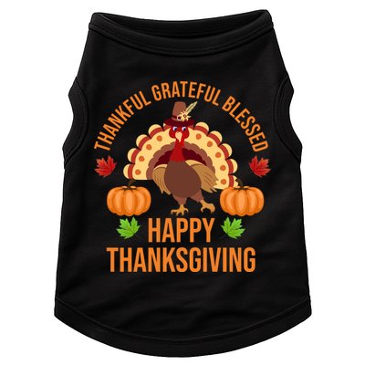 Thankful Grateful Blessed Happy Thanksgiving Quote Doggie Tank