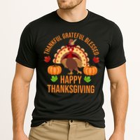 Thankful Grateful Blessed Happy Thanksgiving Quote Cooling Performance Crew T-Shirt