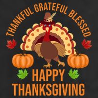 Thankful Grateful Blessed Happy Thanksgiving Quote Beanie