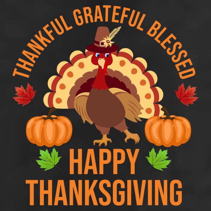 Thankful Grateful Blessed Happy Thanksgiving Quote Beanie