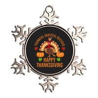 Thankful Grateful Blessed Happy Thanksgiving Quote Metallic Star Ornament