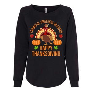 Thankful Grateful Blessed Happy Thanksgiving Quote Womens California Wash Sweatshirt