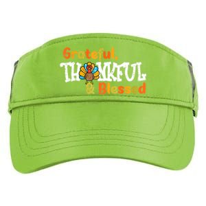 Thankful Grateful Blessed Thanksgiving Turkey Girls Adult Drive Performance Visor