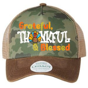 Thankful Grateful Blessed Thanksgiving Turkey Girls Legacy Tie Dye Trucker Hat