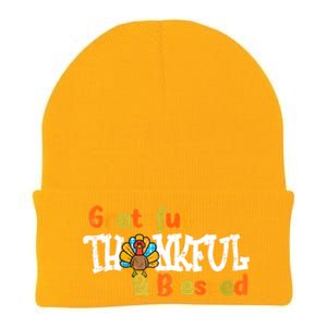 Thankful Grateful Blessed Thanksgiving Turkey Girls Knit Cap Winter Beanie