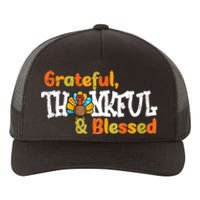 Thankful Grateful Blessed Thanksgiving Turkey Girls Yupoong Adult 5-Panel Trucker Hat