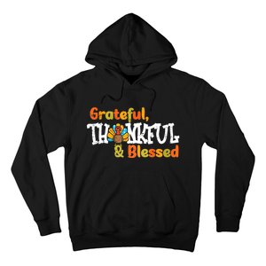 Thankful Grateful Blessed Thanksgiving Turkey Girls Hoodie