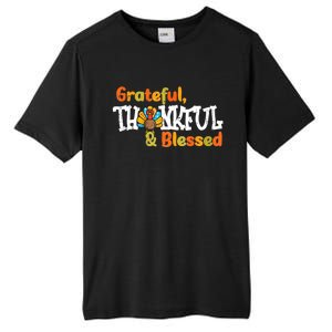 Thankful Grateful Blessed Thanksgiving Turkey Girls Tall Fusion ChromaSoft Performance T-Shirt