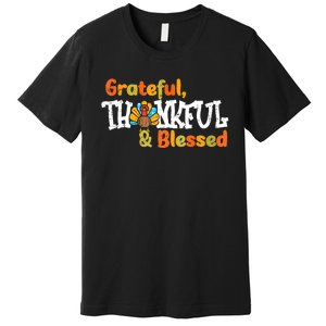 Thankful Grateful Blessed Thanksgiving Turkey Girls Premium T-Shirt