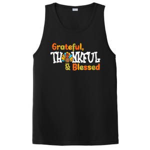 Thankful Grateful Blessed Thanksgiving Turkey Girls PosiCharge Competitor Tank