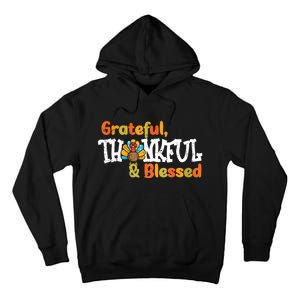 Thankful Grateful Blessed Thanksgiving Turkey Girls Tall Hoodie