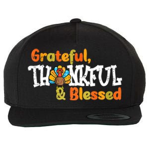 Thankful Grateful Blessed Thanksgiving Turkey Girls Wool Snapback Cap