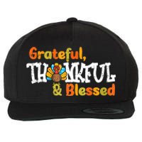 Thankful Grateful Blessed Thanksgiving Turkey Girls Wool Snapback Cap