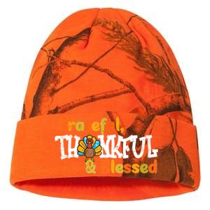 Thankful Grateful Blessed Thanksgiving Turkey Girls Kati Licensed 12" Camo Beanie