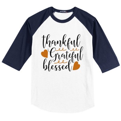 Thankful Grateful Blessed Baseball Sleeve Shirt