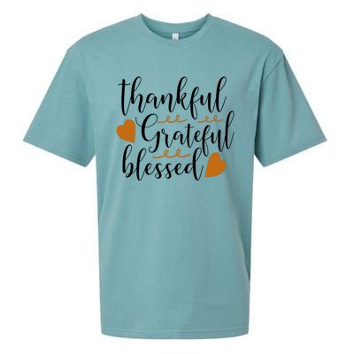 Thankful Grateful Blessed Sueded Cloud Jersey T-Shirt