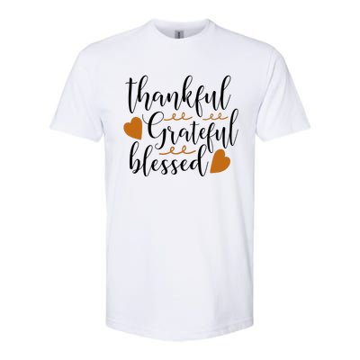 Thankful Grateful Blessed Softstyle CVC T-Shirt