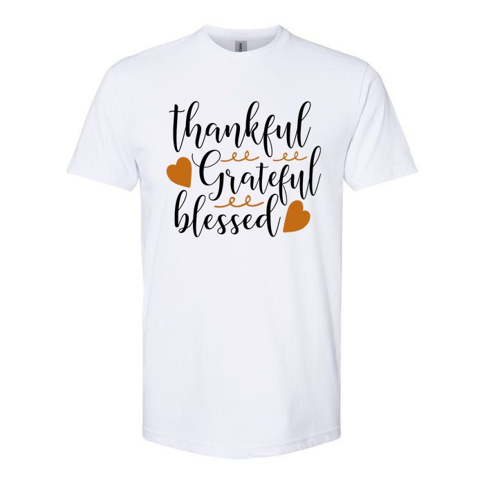 Thankful Grateful Blessed Softstyle CVC T-Shirt