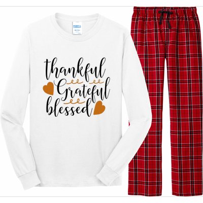 Thankful Grateful Blessed Long Sleeve Pajama Set