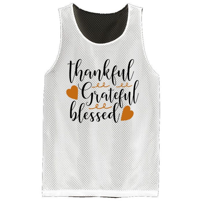 Thankful Grateful Blessed Mesh Reversible Basketball Jersey Tank