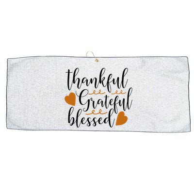 Thankful Grateful Blessed Large Microfiber Waffle Golf Towel