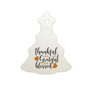 Thankful Grateful Blessed Ceramic Tree Ornament