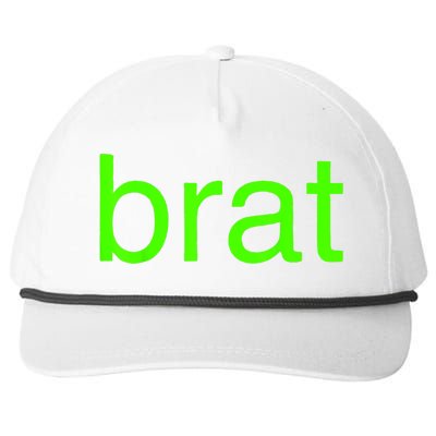 Trending Green Brat Snapback Five-Panel Rope Hat