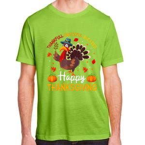 Thankful Grateful Blessed Turkey Family Happy Thanksgiving Adult ChromaSoft Performance T-Shirt