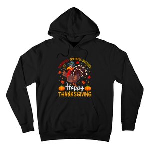 Thankful Grateful Blessed Turkey Family Happy Thanksgiving Hoodie