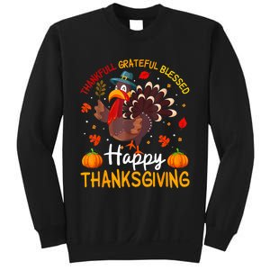 Thankful Grateful Blessed Turkey Family Happy Thanksgiving Sweatshirt