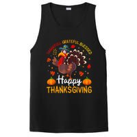 Thankful Grateful Blessed Turkey Family Happy Thanksgiving PosiCharge Competitor Tank