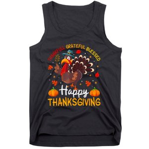 Thankful Grateful Blessed Turkey Family Happy Thanksgiving Tank Top