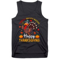 Thankful Grateful Blessed Turkey Family Happy Thanksgiving Tank Top