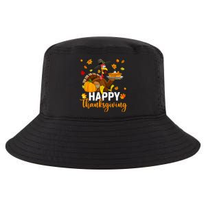 Thankful Grateful Blessed Turkey Women Happy Thanksgiving Cool Comfort Performance Bucket Hat