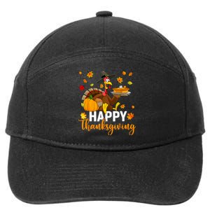 Thankful Grateful Blessed Turkey Women Happy Thanksgiving 7-Panel Snapback Hat