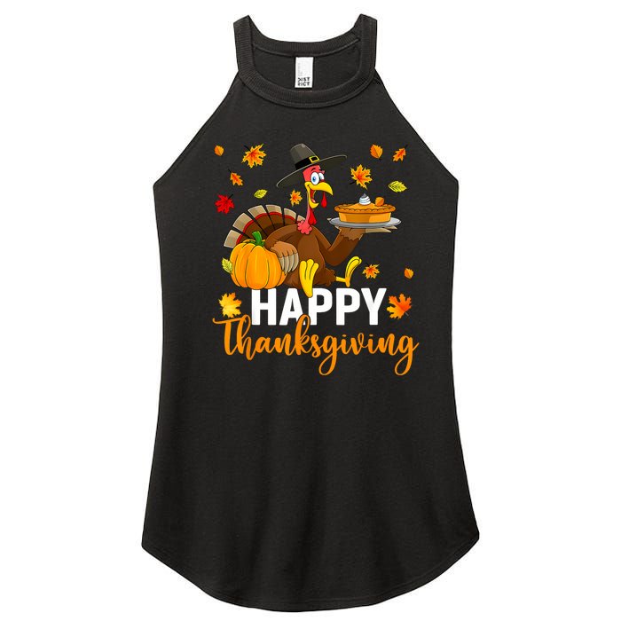 Thankful Grateful Blessed Turkey Women Happy Thanksgiving Women’s Perfect Tri Rocker Tank