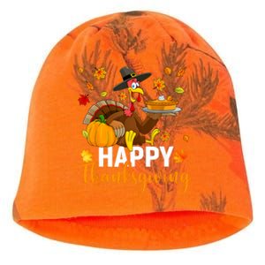 Thankful Grateful Blessed Turkey Women Happy Thanksgiving Kati - Camo Knit Beanie