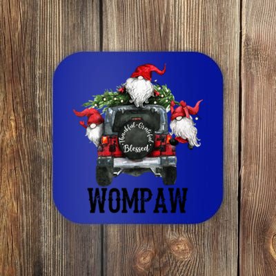 Thankful Grateful Blessed Wompaw Grandpa Gift Coaster